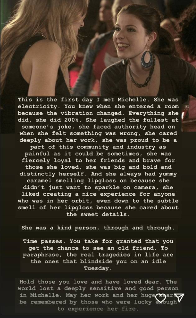 Blake Lively Leads Heartfelt Tributes to Michelle Trachtenberg