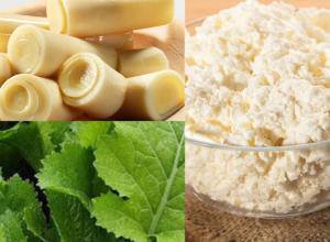 A Nutritious Trio: Cottage Cheese, Mustard, and Hearts of Palm