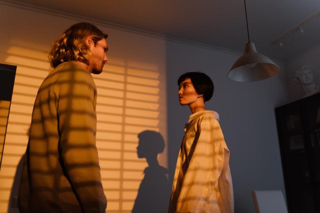 Man staring at Woman