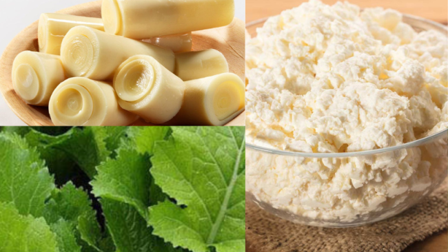 A Nutritious Trio: Cottage Cheese, Mustard, and Hearts of Palm